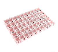 50 cajas de plástico apilables para componentes SMD con base plana y bordes elevados para una colocación estable en superficies de trabajo (rosa)