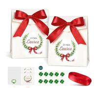 50 Cajas de Recuerdos de Graduación: Cajas con Etiquetas - Colgantes de Trébol de Cuatro Hojas y cinta - Decoración para Fiestas de Felicitación (50 PCS)