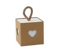 50 cajas de regalo con forma de corazón, pequeñas cajas de regalo, minicajas de regalo retro, papel de estraza para bodas, cajas de regalo para Navidad, 5,5 x 5,5 x 5,5 cm, amarillo y blanco