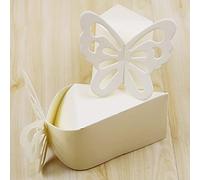 50 cajas de regalo de mariposa, caja de caramelos nacarados, regalo de boda, cumpleaños, caramelos, cajas pequeñas de cartón chocolate (champán)