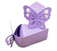50 cajas de regalo de mariposa, caja de dulces nacarados, regalo de boda, cumpleaños, caramelos, cajas pequeñas de cartón de chocolate (púrpura)