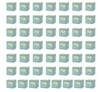 50 cajas de regalo portátiles Eid para fiestas en casa y reuniones de amigos, cajas de embalaje de papel fáciles de usar, cajas de celebración escolar