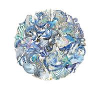 50 calcomanías con temática de animales marinos, impermeables, transparentes, para diario, cuaderno, teléfono, laptop, snowboard, álbumes de recortes