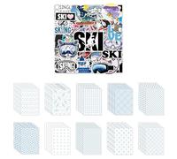50 Calcomanías De Esquí Y 1 Paquete De Papel Material, Pegatinas De Graffiti Personalizadas, Calcomanías Creativas De Dibujos Animados, Que Pueden Decorar Patinetas, Maletas Y Tazas De Agua.