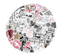 50 calcomanías decorativas de PET para cubierta de teléfono, monopatín, equipaje, cuaderno, libro de cuentos, calcomanías para niños