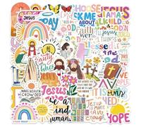 50 calcomanías inspiradoras con cita bíblica para cuaderno, diario, botella de agua, laptop, álbum de recortes, funda de teléfono, calcomanía religiosa
