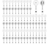 50 carretes retráctiles for insignias con clip, clips de identificación for Para Oficina
