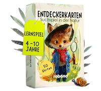 50 cartas de exploración para niños - caza del tesoro al aire libre y descubre la naturaleza, emocionante juego de búsqueda, juego educativo y regalo para niñas y niños, juegos a partir de 4, 5, 6, 7