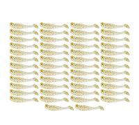 50 cebos de silicona suave con ojos 3D y cola de remo | Lifelike Swimbait for Bas/Trout/Walley | Essential Tackle for Anglers (amarillo y verde)