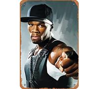 50 Cent - Póster retro de metal vintage de 30,5 x 20,3 cm, decoración de pared para el hogar, bar, cueva