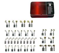 50 cepillos de carbono para taladros eléctricos, ángulos, amoladoras, martillos con fácil reemplazo en funda protectora de hierro, cepillos de cobre