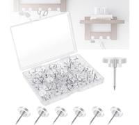 50 chinchetas con cabeza, grapas transparentes de 16 mm