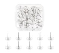 50 chinchetas de corcho de colores para tablón de anuncios decorativos para el pulgar para mostrar notas de fotos, notas, tachuelas transparentes para el pulgar