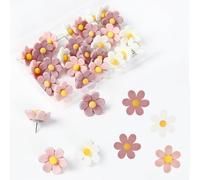 50 Chinchetas De Flores, Chinchetas Creativas, Chinchetas Decorativas, Lindas Chinchetas, Chinchetas Para Tablones De Anuncios, Chinchetas Para Fijación De Papel