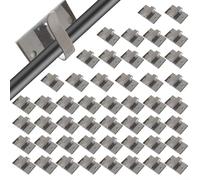 50 clips de alambre para luces de cadena al aire libre con ganchos de metal de fuerte adherencia para colgar de forma segura en superficies lisas, adecuados para uso en interiores y exteriores (L)
