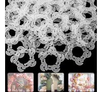 50 clips de arco para globos, clips de plástico reutilizables para globos y soportes de columnas, clips transparentes para guirnaldas de globos para Navidad, fiestas, bodas, vacaciones