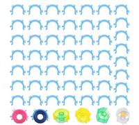 50 clips de bobina de costura, soportes coloridos para bobinas, soporte de plástico transparente para bobinas pequeñas, organizadores de carretes, para suministros de costura y acolchado, accesorios