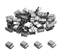 50 clips de cable de alambre de acero inoxidable para remolques, abrazaderas de panel solar de metal con diseño de púas para una gestión segura de cables en barcos y bancos de trabajo