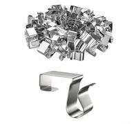 50 clips de canalón de metal para luz al aire libre para colgar clips de acero para sostener luces de cadena LED, luces de carámbano y decoraciones al aire libre de forma segura (1,85 cm-50 piezas)