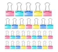 50 clips de carpeta de colores, mejora tu organización con clips plegables de metal de 3 tamaños, clips coloridos de bulldog, clips de metal de colores, abrazaderas de papelería para la escuela y la