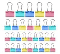 50 clips de carpeta de colores, mejora tu organización con clips plegables de metal de 3 tamaños, clips coloridos de bulldog, clips de metal de colores, abrazaderas de papelería para la escuela y la