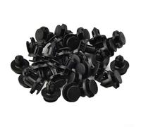 50 clips de panel de puerta de automóvil, retenedores de remache de agujero de 10 mm, sujetadores de plástico negro para falda lateral de parachoques, moldura de carrocería de automóvil habitual