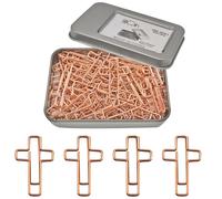 50 clips de papel cruzados de oro rosa para la Biblia, ideales para el estudio b blico y marcap ginas cristianos.