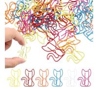50 clips de papel de colores y marcadores con motivos de gatos | Artículos escolares, suministros de oficina e ideas de regalo para profesores, amantes de los gatos, mujeres, estudiantes y colegas