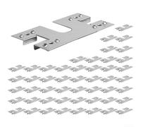 50 clips solares de conexión a tierra de acero inoxidable 304 fotovoltaicos para arandelas de puesta a tierra para paneles fotovoltaicos, rieles, 28 x 50 mm, color plateado