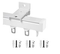 50 cm, 330 cm, 600 cm, rieles de cortina de techo de aluminio, rieles de cortina silenciosos dobles de aluminio, 3 opciones de color suspendidas, rieles rectos para cortina de techo (blanco, 330 cm)