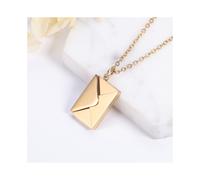 (50 cmCN) Collar con colgante de sobre con carta de amor, joyería de acero inoxidable personalizada, reconocimiento