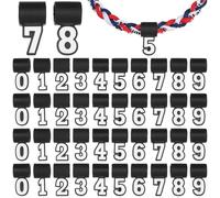 50 colgantes de números de silicona para bricolaje, 5 juegos completos del 0 al 9, temas de béisbol y fútbol, perfectos para collares personalizados y manualidades de joyería