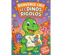 50 Coloriages : les DINOS RIGOLOS (25x18cm, avec dessins déjà colorés comme modèles): Livre de coloriage grand format pour enfant