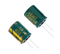 50 condensadores electrolíticos de alta frecuencia y baja resistencia, 400 V, 15 UF, 13 x 17