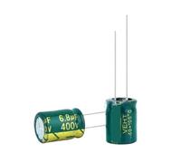 50 condensadores electrolíticos de aluminio de alta frecuencia y baja resistencia, 400 V, 6,8 UF, 6,8 U, 10 x 13