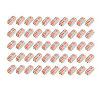 50 conectores de cable, bloques de terminales reutilizables de 2 a 3 palancas, tuerca de empalme antienvejecimiento y a prueba de polvo para cableado de red doméstica, bloque conductor en línea seguro