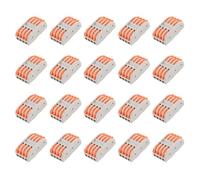 50 conectores de cable, bloques de terminales reutilizables de 2 a 4 palancas, tuerca de empalme antienvejecimiento y a prueba de polvo para cableado de red doméstica, bloque conductor en línea seguro