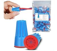 50 conectores de cable impermeables IP65 con junta de silicona, terminales eléctricos para 22-14 AWG y 22-8 AWG, color azul (P3W)