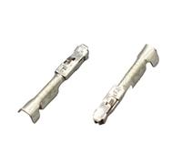 50 conectores hembra de latón estañado de 0,6 mm for crimpeado automotriz, pines de empalme H62 DJ623-0,6 × 0,6 A G1