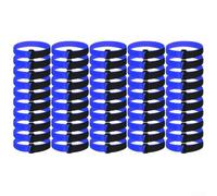 50 correas de red de fútbol ajustables, clips de fijación de red de portería de fútbol, bridas de alambre de nailon, multiusos para equipos deportivos y hogar (azul negro)
