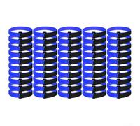 50 correas de red de fútbol, lazos ajustables de nailon para asegurar redes a postes, cierres de valla de alambre reutilizables para manguera de jardín y organización de cortinas (azul negro)