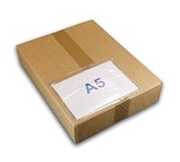 50 cubierta A5 maletín transparente adhesiva - autoadhesiva cubierta del envío 225 x 165 mm (A4 doblado en dos)