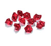 50 cubitos de hielo decorativos en acrílico para bodas, acrílico, Rojo, 2 cm