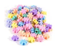 50 cuentas acrílicas de plástico de 13 mm, colores surtidos, en forma de estrella, poni (mezcla de pastel)