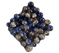 50 cuentas redondas transparentes multicolor de vidrio texturizado de hielo triturado para collares hechos a mano, pulseras, accesorios, varios colores, manualidades, decoración del hogar