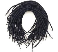 50 cuerdas elásticas negras de púas de 25 cm con extremos de metal para sombreros, carteles e insignias
