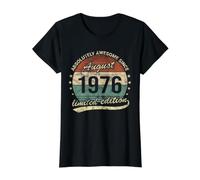 50 cumpleaños Absolutamente Impresionante Desde Agosto 1976 Camiseta gráfica económica, Mujer, Negro, XS