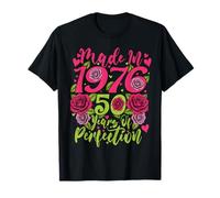 50 Cumpleaños Made in 1976 50 Años Perfección Floral Camiseta