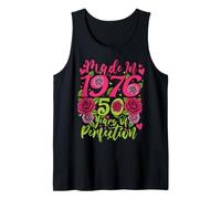 50 Cumpleaños Made in 1976 50 Años Perfección Floral Camiseta sin Mangas