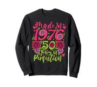 50 Cumpleaños Made in 1976 50 Años Perfección Floral Sudadera